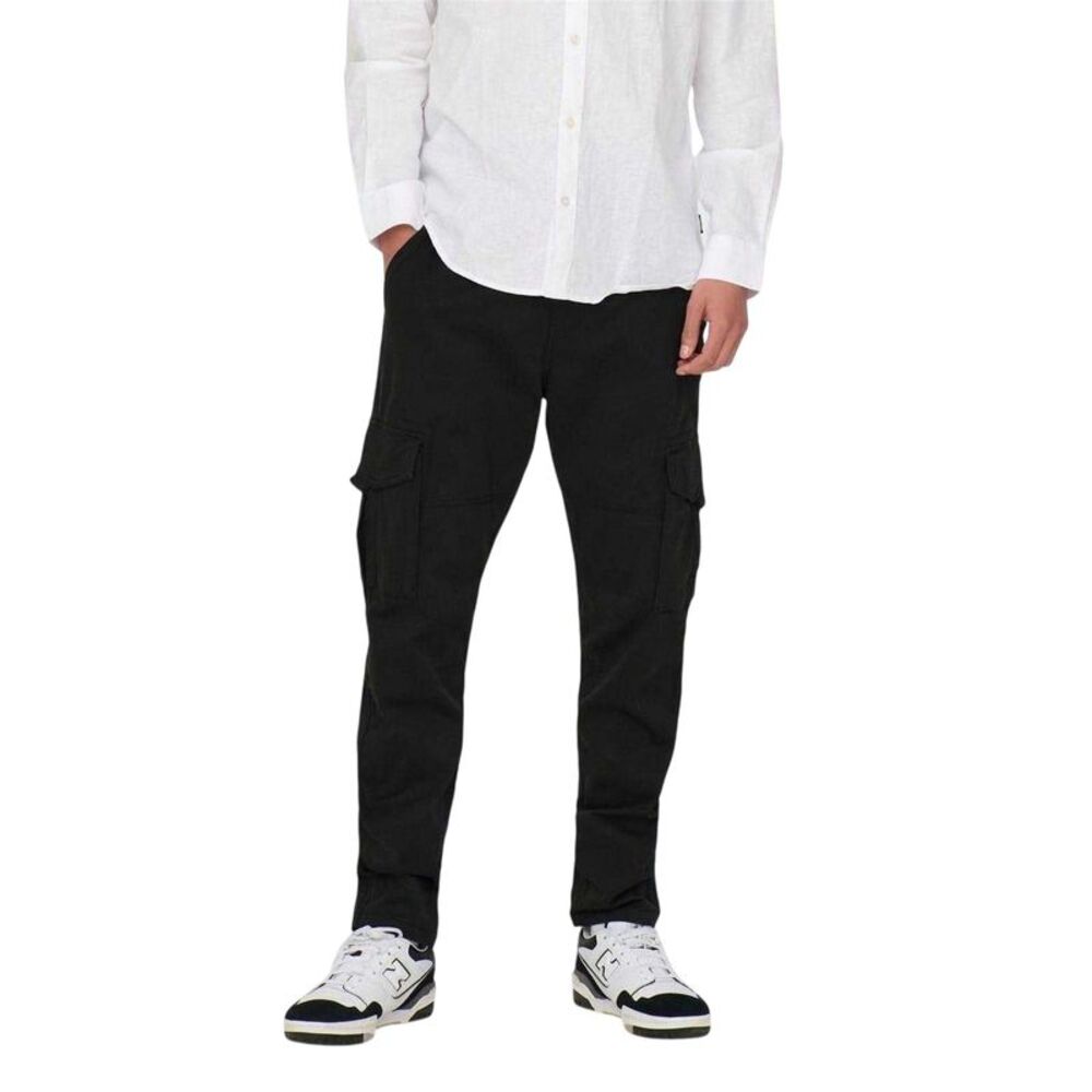 Only Mens Dean Regular Cargo Pants / Black